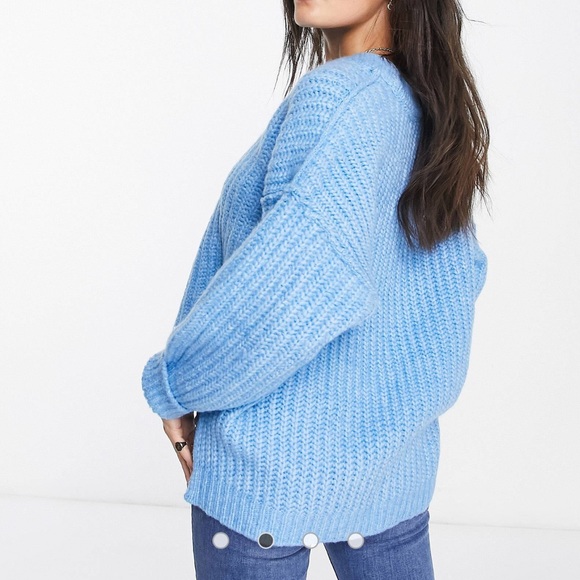 Free People Blue Oversized Sweater Size XS - Picture 3 of 11